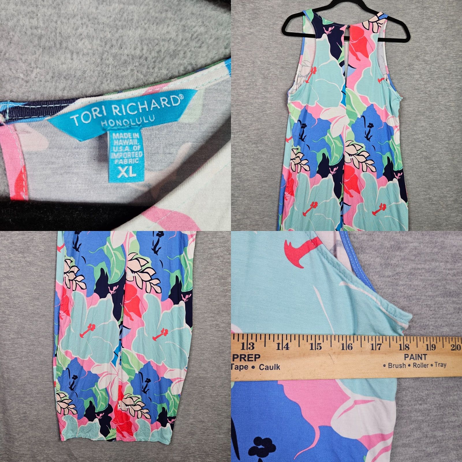 Tori Richard Tori Richard Dress Women's XL Floral Maxi Sleeveless Hawaii Rainbow Colorful Tropical A-Line Casual Travel Size XL / US 12-14 / IT 48-50 - 8 Thumbnail