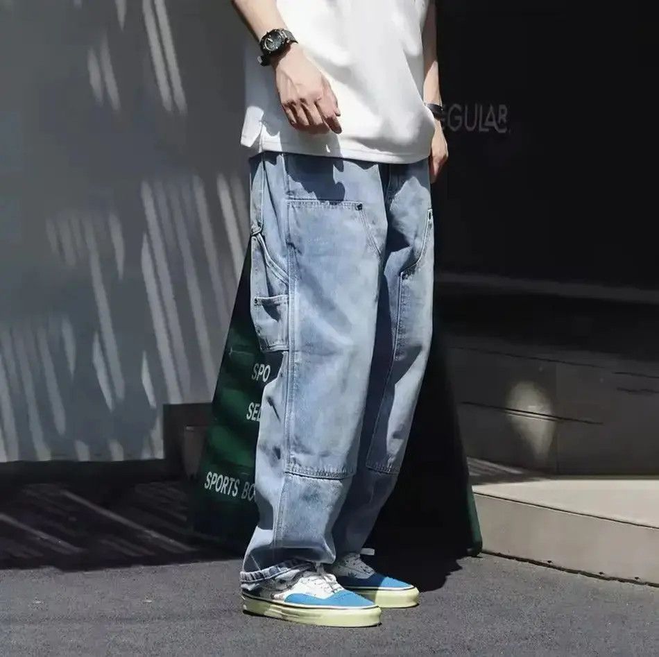 Japanese Brand Baggy Streetwear Jeans Men Cargo Harem Trousers Size US 34 / EU 50 - 5 Thumbnail