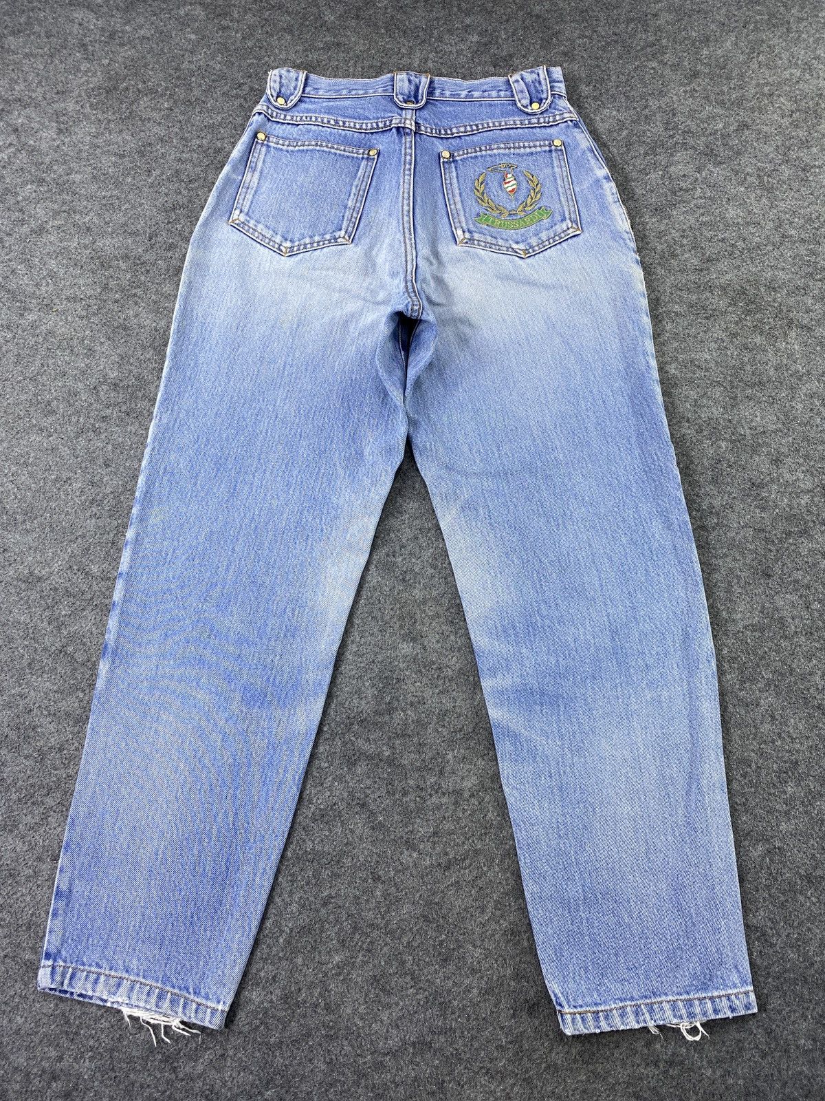 Trussardi × Vintage Vintage Baggy Trussardi Distressed Blue Wash Jeans - J1124 Size 26" / US 2 / IT 38 - 8 Thumbnail