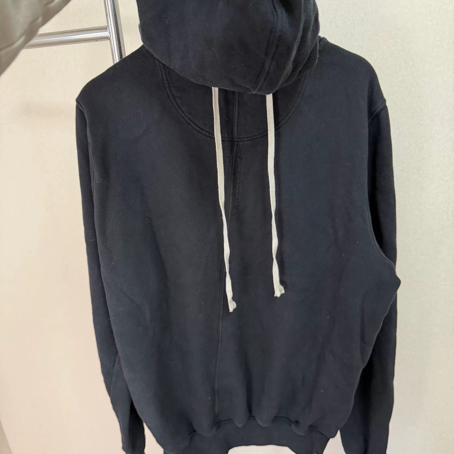 Rick Owens Drkshdw Rick Owens Drkshdw Black Back Drawstring Ribbon Hoodie Size US L / EU 52-54 / 3 - 7 Thumbnail