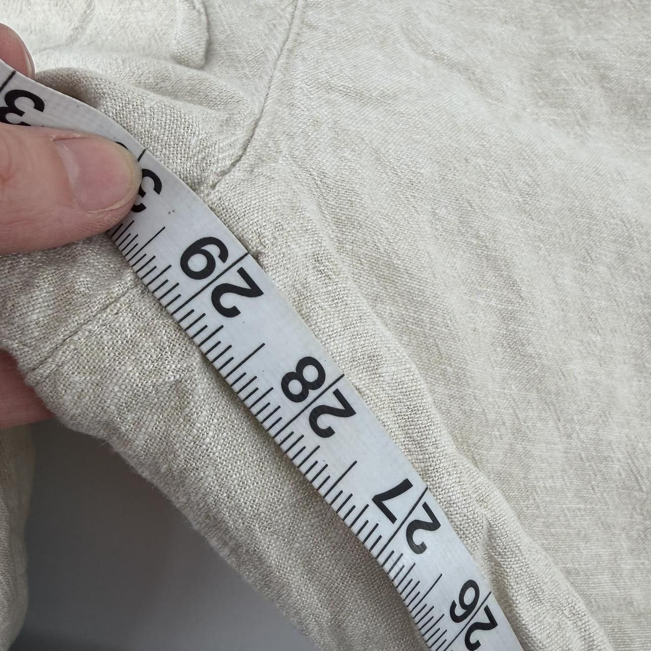 Saks Fifth Avenue Saks Fifth Avenue Tan White Linen Pants Cuffed Hem Size XL Size 38" / US 16 / IT 52 - 5 Thumbnail