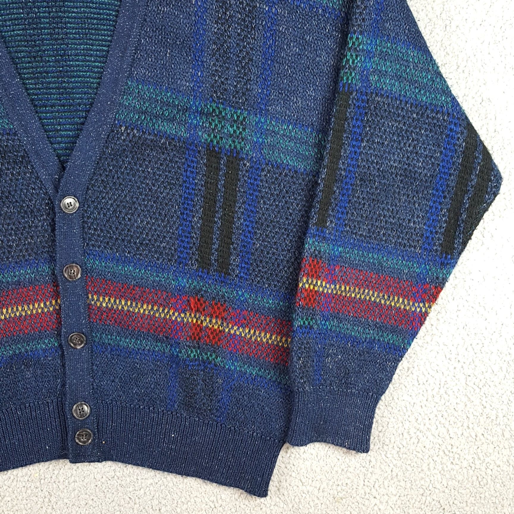 Jantzen VINTAGE Jantzen Cardigan Knit Sweater Men's XL 70s Grunge Plaid Grampa 90s Retro Fall Winter Shirt Size US XL / EU 56 / 4 - 3 Thumbnail