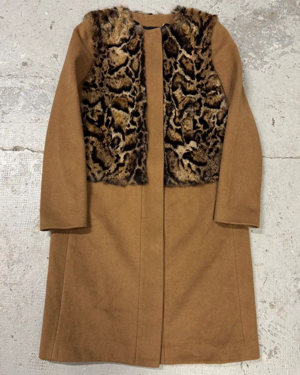 Just Cavalli Cavalli Leopard Fur Wool Camel Jacket Size XS / US 0-2 / IT 36-38 - 1 Thumbnail