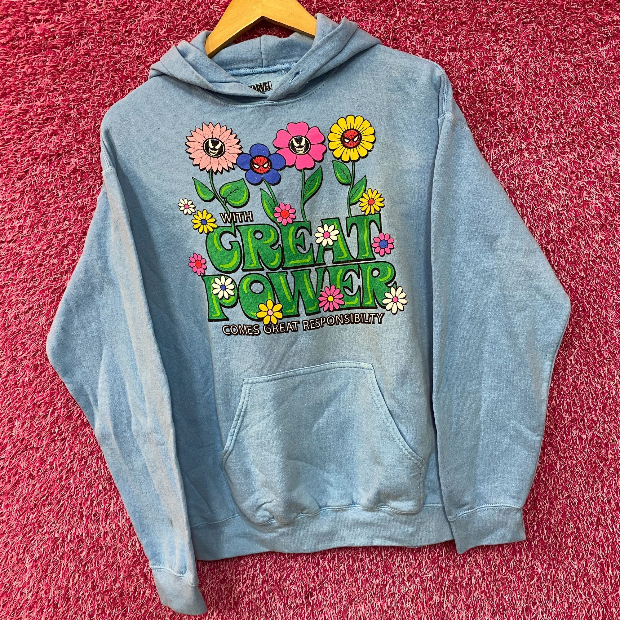 Marvel Comics Marvel's Spiderman With Great Power flower hoodie size SM Size S / US 4 / IT 40 - 3 Thumbnail