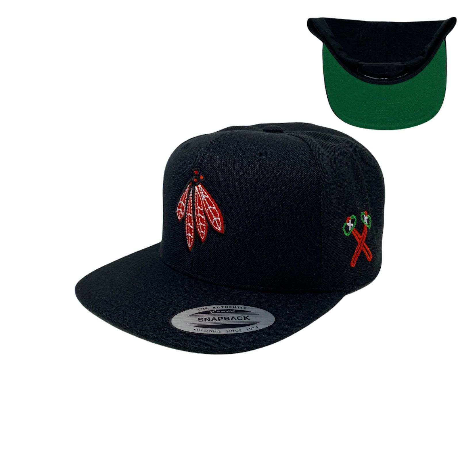 Other Indian RED Feathers Tomahawk Snapback Hat Size ONE SIZE - 1 Thumbnail