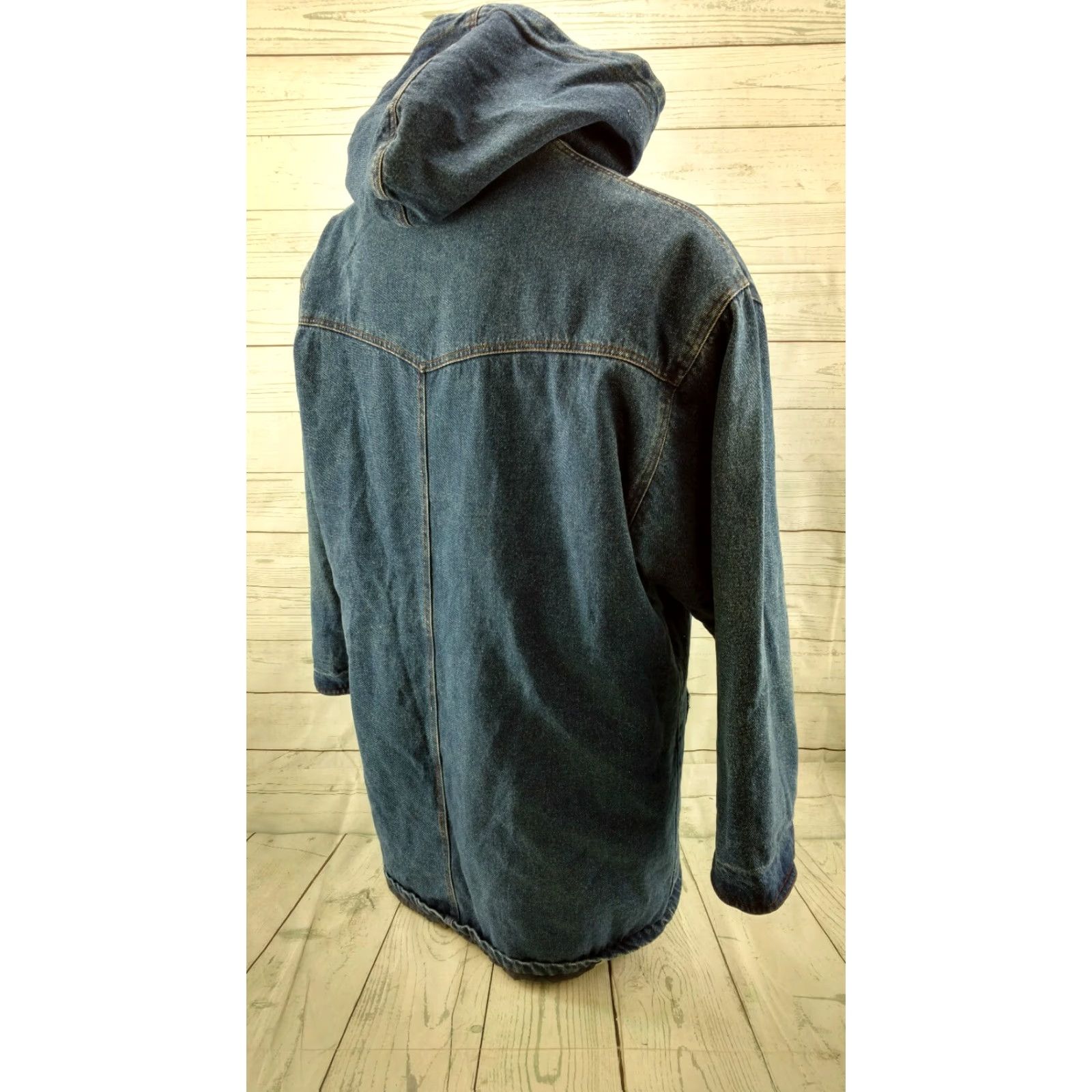 Vintage VINTAGE Rock Creek Jean Jacket Hood Lined Interior Womens Large Blue 90s 80s Denim Jacket Shirt Mens Girls Womens Regular Size L Jacket Size 36" / US 14 / IT 50 - 7 Thumbnail