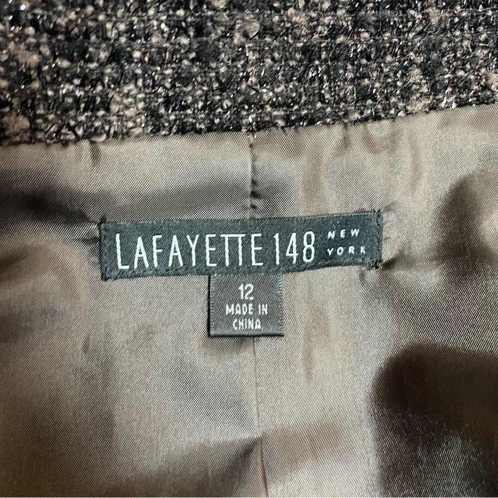 Lafayette 148 Lafayette 148 Wool Blend Short Sleeve Brown Jacket with Sat Size XL / US 12-14 / IT 48-50 - 6 Thumbnail