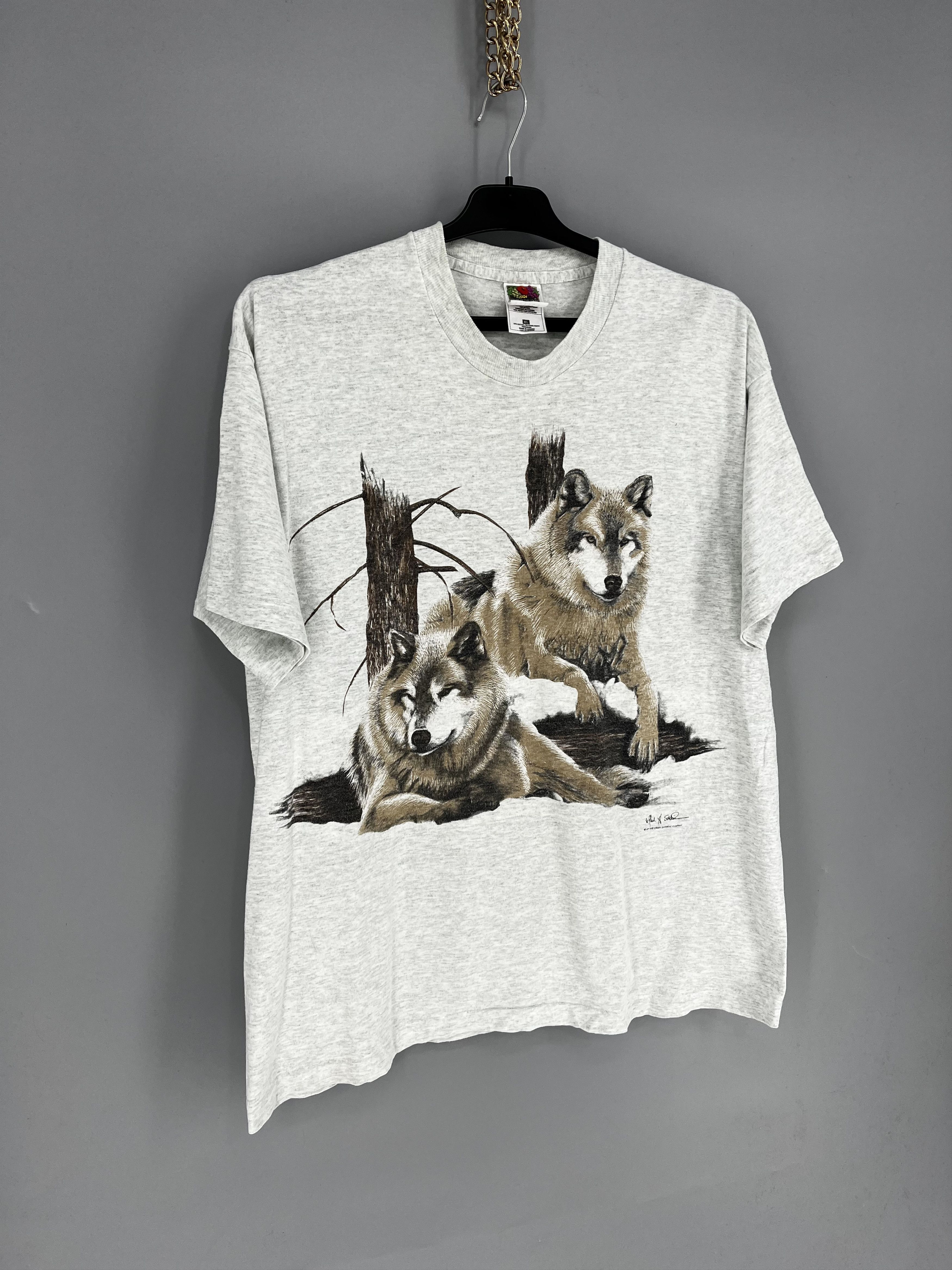 Vintage Vintage 90s Wolf Face Boxy Fit Tee Toys Rock Size XL Size US XL / EU 56 / 4 - 2 Thumbnail
