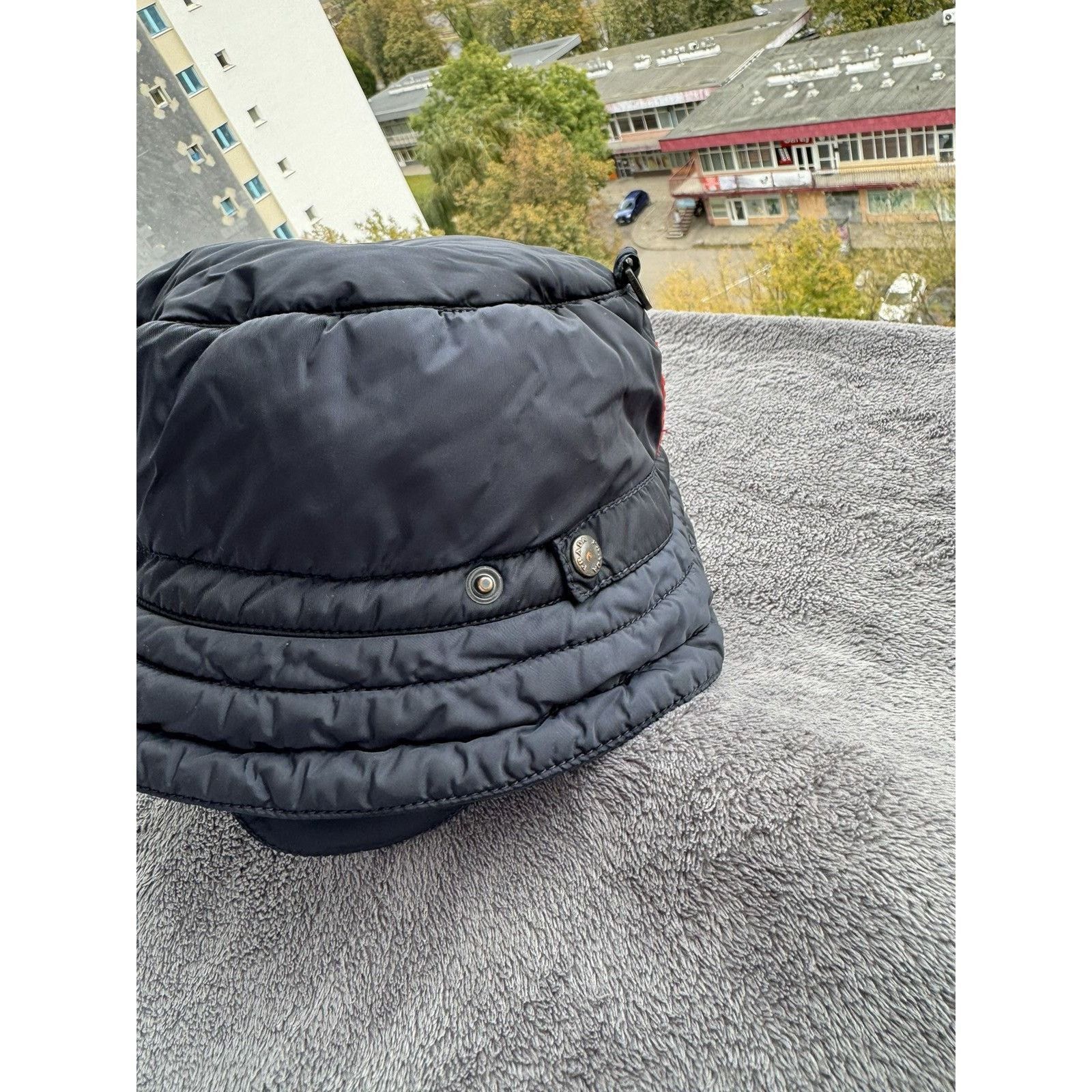 Prada Prada linea rossa red tab nylon navy blue bucket hat Size ONE SIZE - 4 Thumbnail