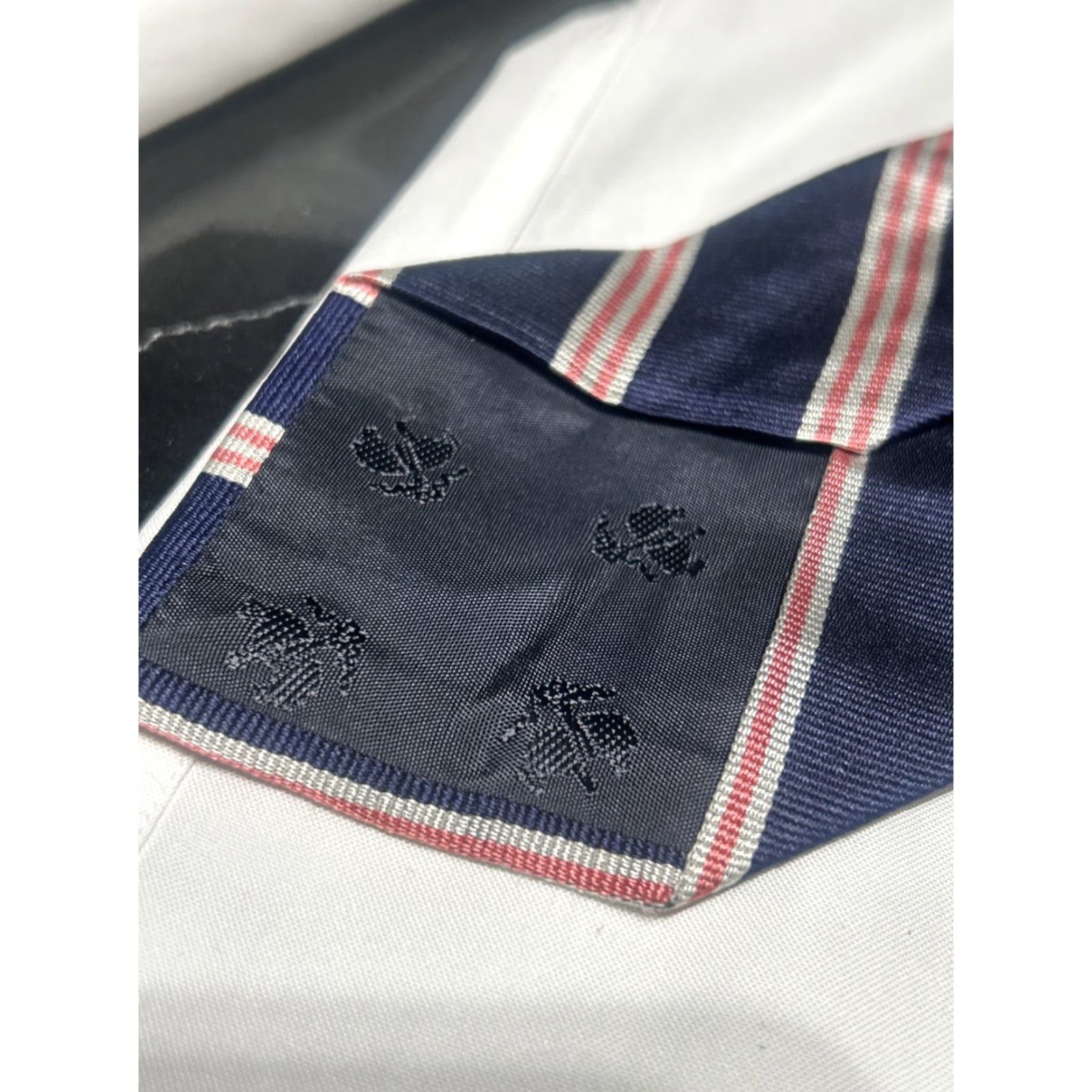 Brooks Brothers Brooks Brothers Tie Silk Striped Navy Silver Mini BB#1 the Rep Tie Men Classic 57"-60" Blue Size ONE SIZE - 7 Thumbnail