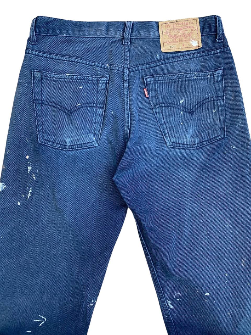 Levi's Vintage 1993 Levis 501 Black Painter Denim Button 532 Size US 30 / EU 46 - 8 Thumbnail