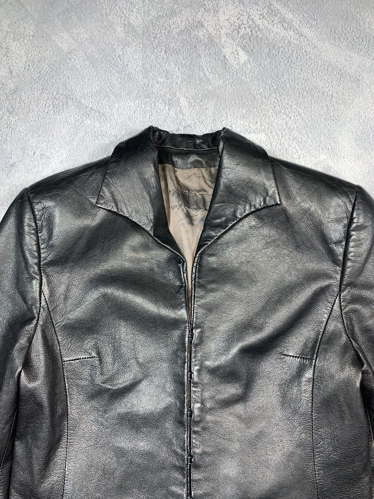 Vintage Vintage 90s Japan leather blazer jacket AvantGarde bondage Size S / US 4 / IT 40 - 6 Thumbnail