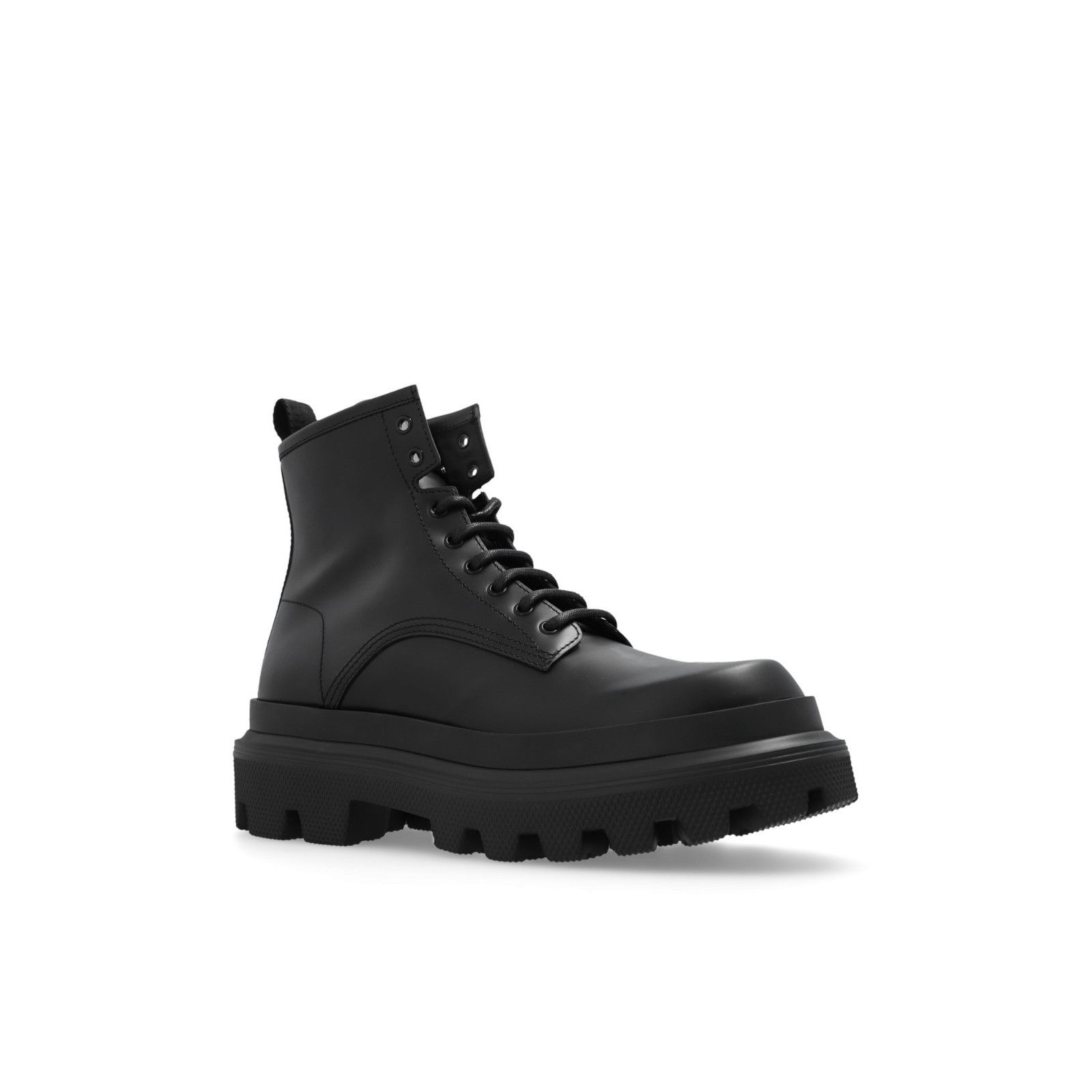 Dolce & Gabbana DOLCE&GABBANA Combat Black Leather Platform Boots New & Auth Size US 12 / EU 45 - 2 Thumbnail