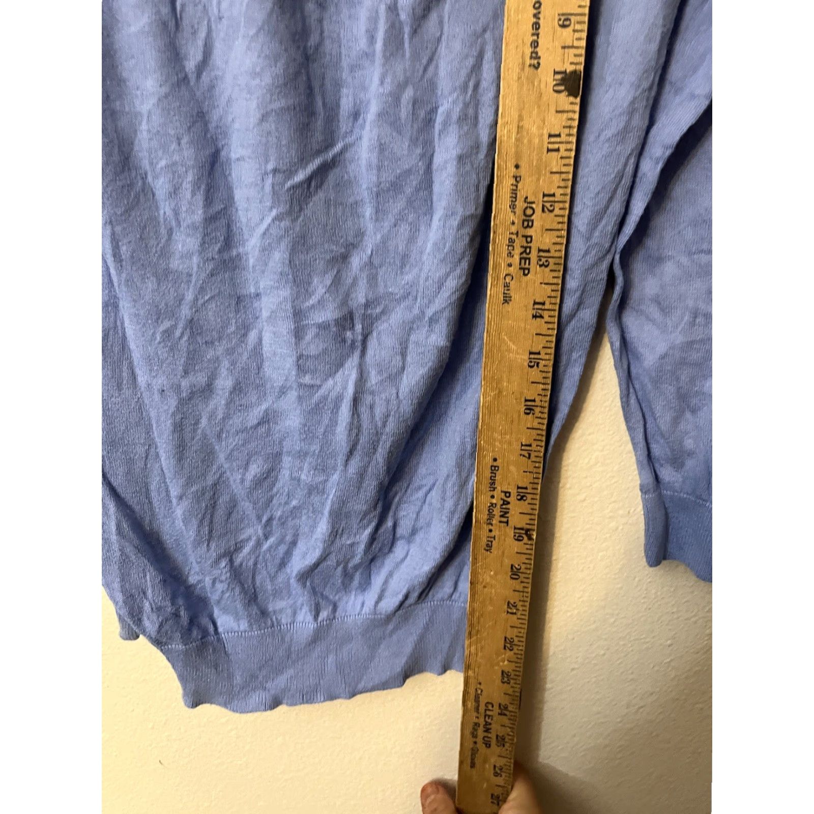 Ann Taylor VINTAGE Ann Taylor LOFT Blue V Neck 3/4 Sleeve Sweater XS Cotton Blend Women Pullover Knits Summer Fall Spring Winter All Seasons Lightweight Size XS / US 0-2 / IT 36-38 - 4 Thumbnail
