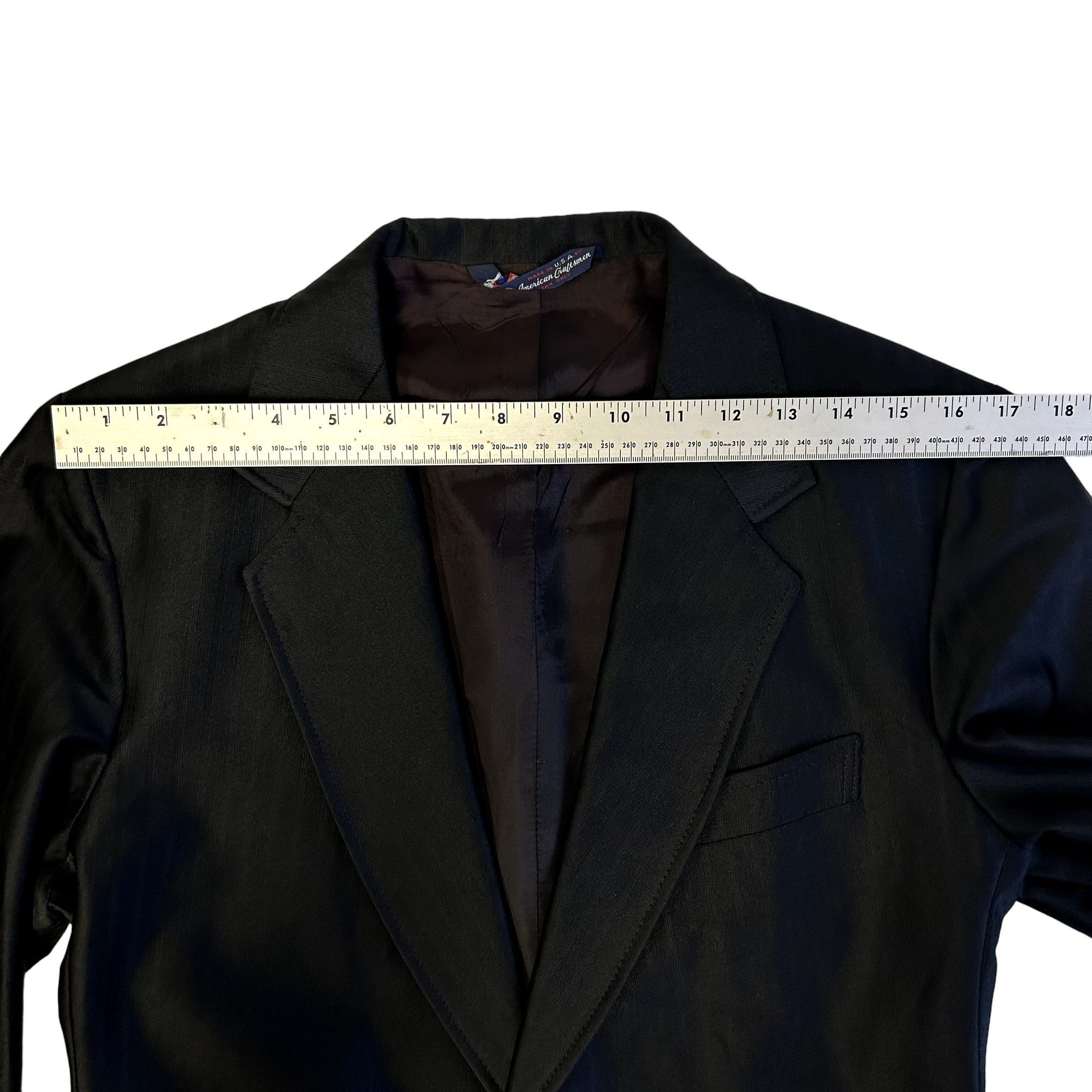 Unkwn Vintage 70's Men's BLACK Sport Coat MoD DISCO Jacket SHARKSK Size 36R - 9 Preview