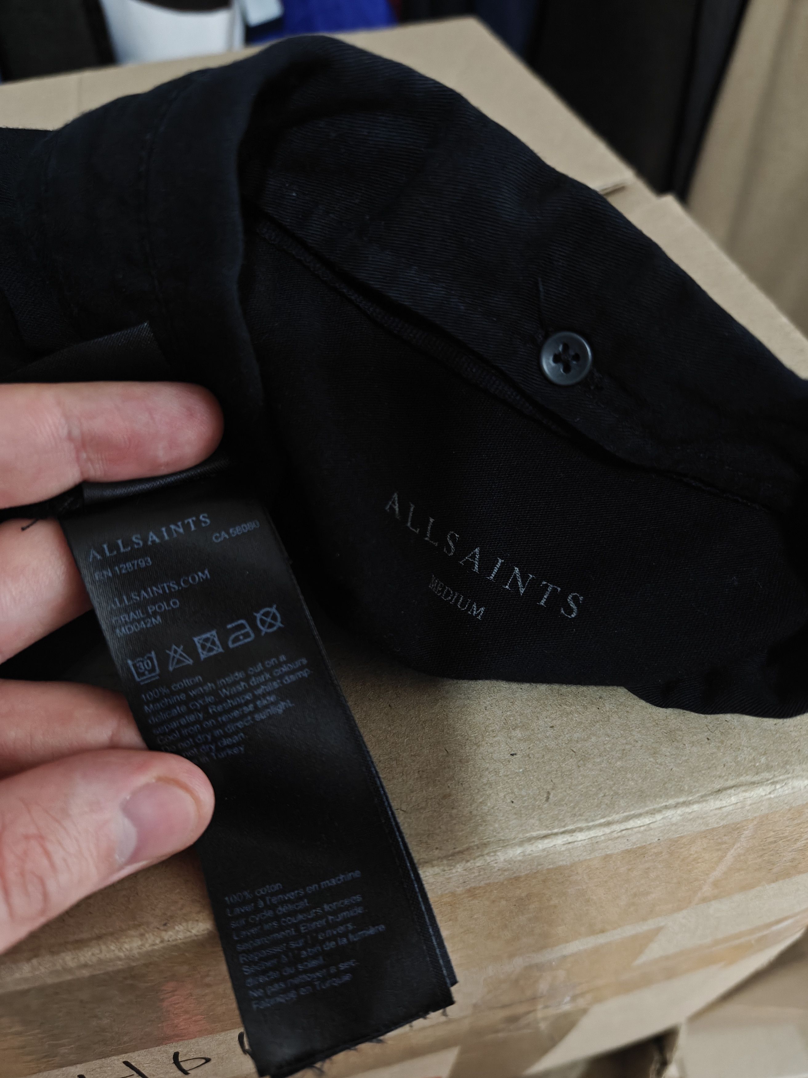 Allsaints Allsaints Polo T-Shirt Grail Polo Tee Black size M Size US M / EU 48-50 / 2 - 6 Thumbnail