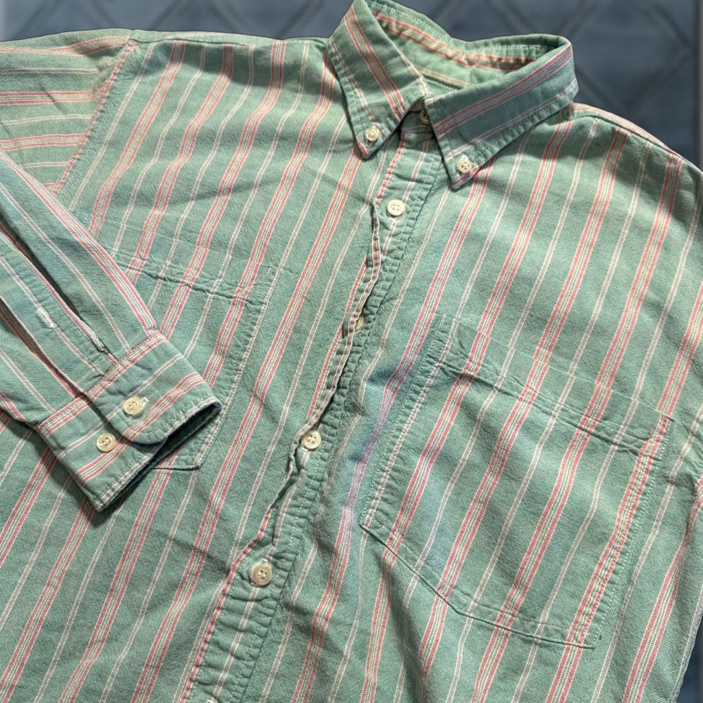 American Eagle Outfitters VINTAGE American Eagle Shirt Mens XS Green Stripe Button-Up USA Made Cotton Size US S / EU 44-46 / 1 - 1 Thumbnail
