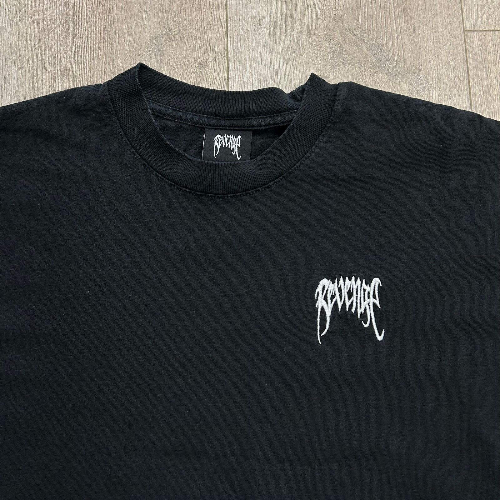 Revenge Revenge Basic Logo Embroidered Black Tee T Shirt Size Medium Size US M / EU 48-50 / 2 - 2 Thumbnail