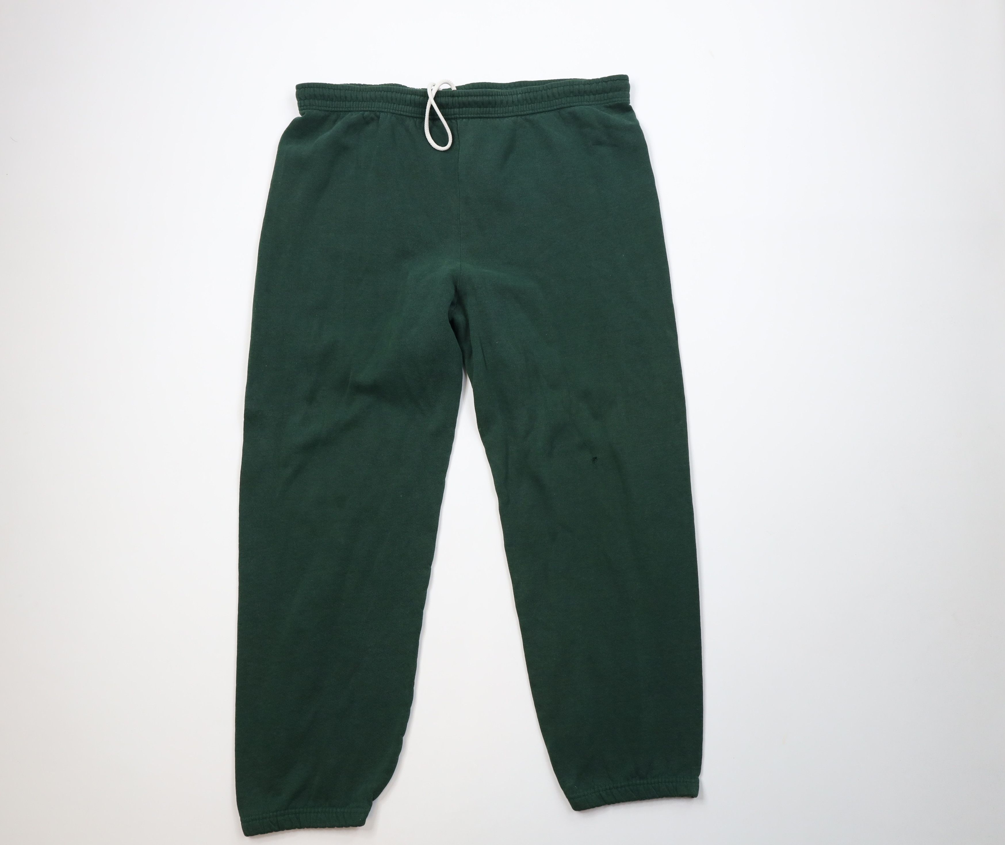 Vintage Vintage 90s Streetwear Blank Sweatpants Joggers Dark Green Size US 36 / EU 52 - 1 Thumbnail