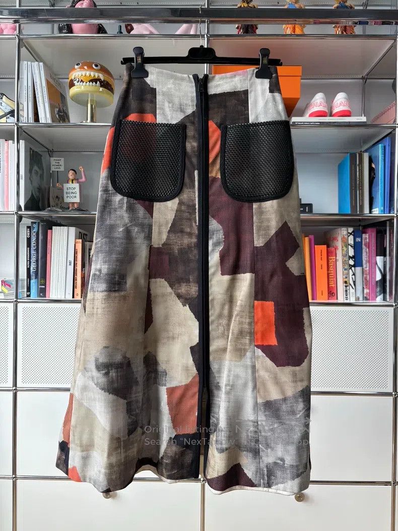 Fendi Fendi Abstract ink wash print panelled long skirt Size 26" / US 2 / IT 38 - 3 Thumbnail
