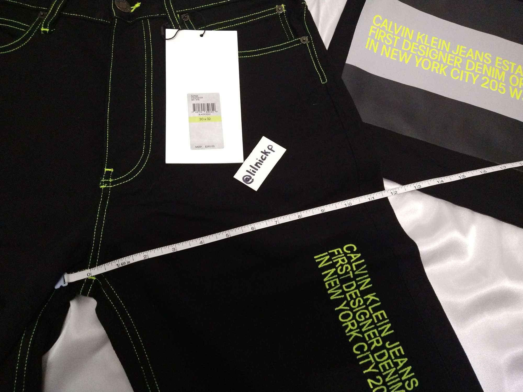 Calvin Klein 205W39NYC EST. 1978 Baggy Black Hole Jeans Size US 30 / EU 46 - 9 Thumbnail