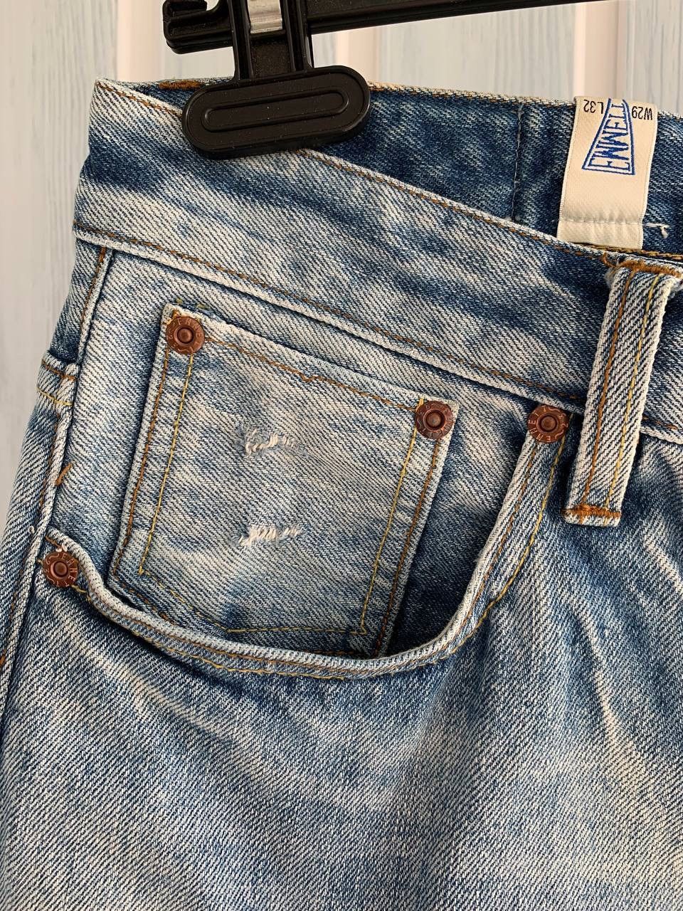 Emmett × Japanese Brand EMMETT Unisex E D Bill Lt Rip Wash 562/m Selvedge Jeans Size US 29 - 14 Thumbnail