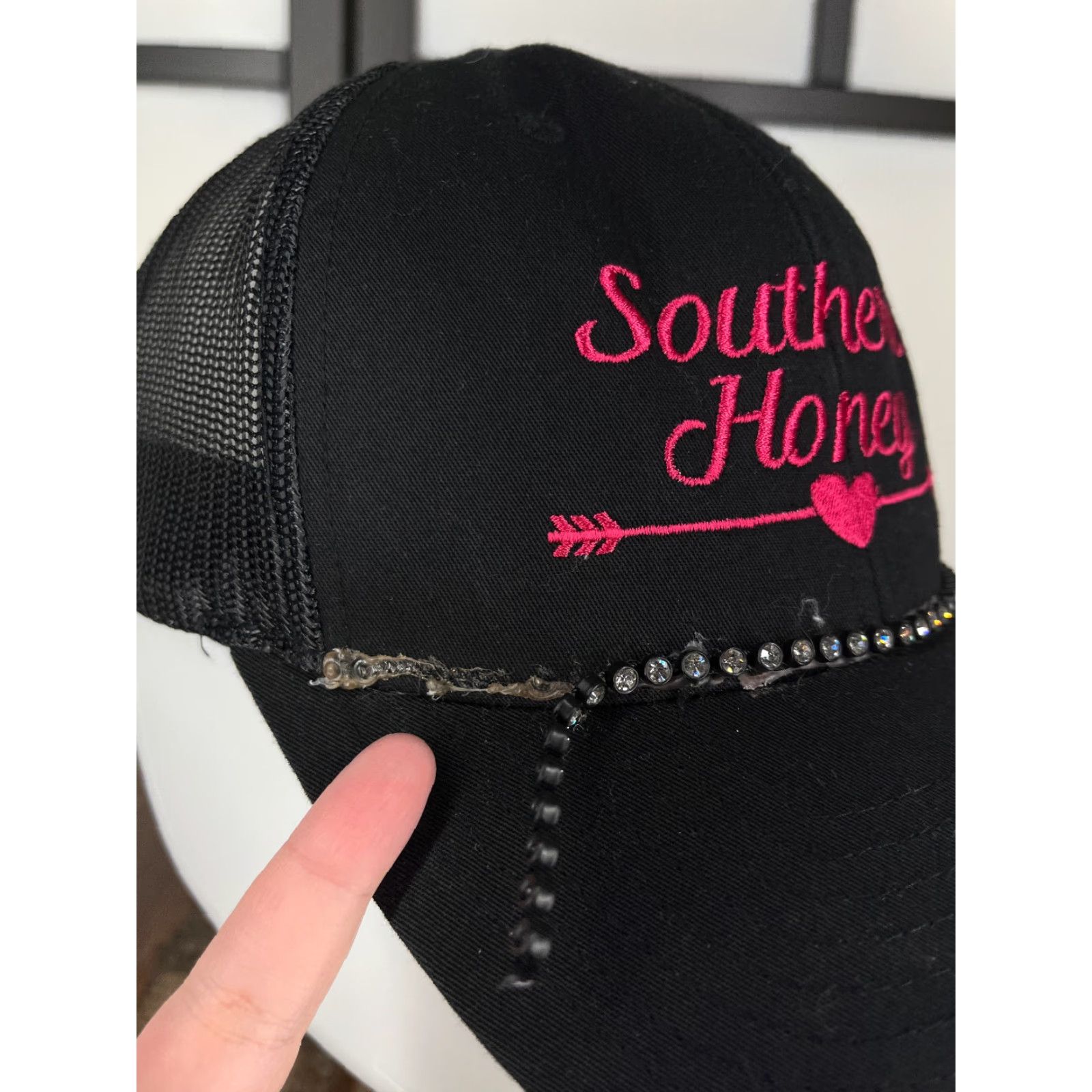 Vintage Southern Honey Hat Cap Snap Back Trucker Bling Nylon Blend One Size Black Womens Size ONE SIZE - 4 Thumbnail