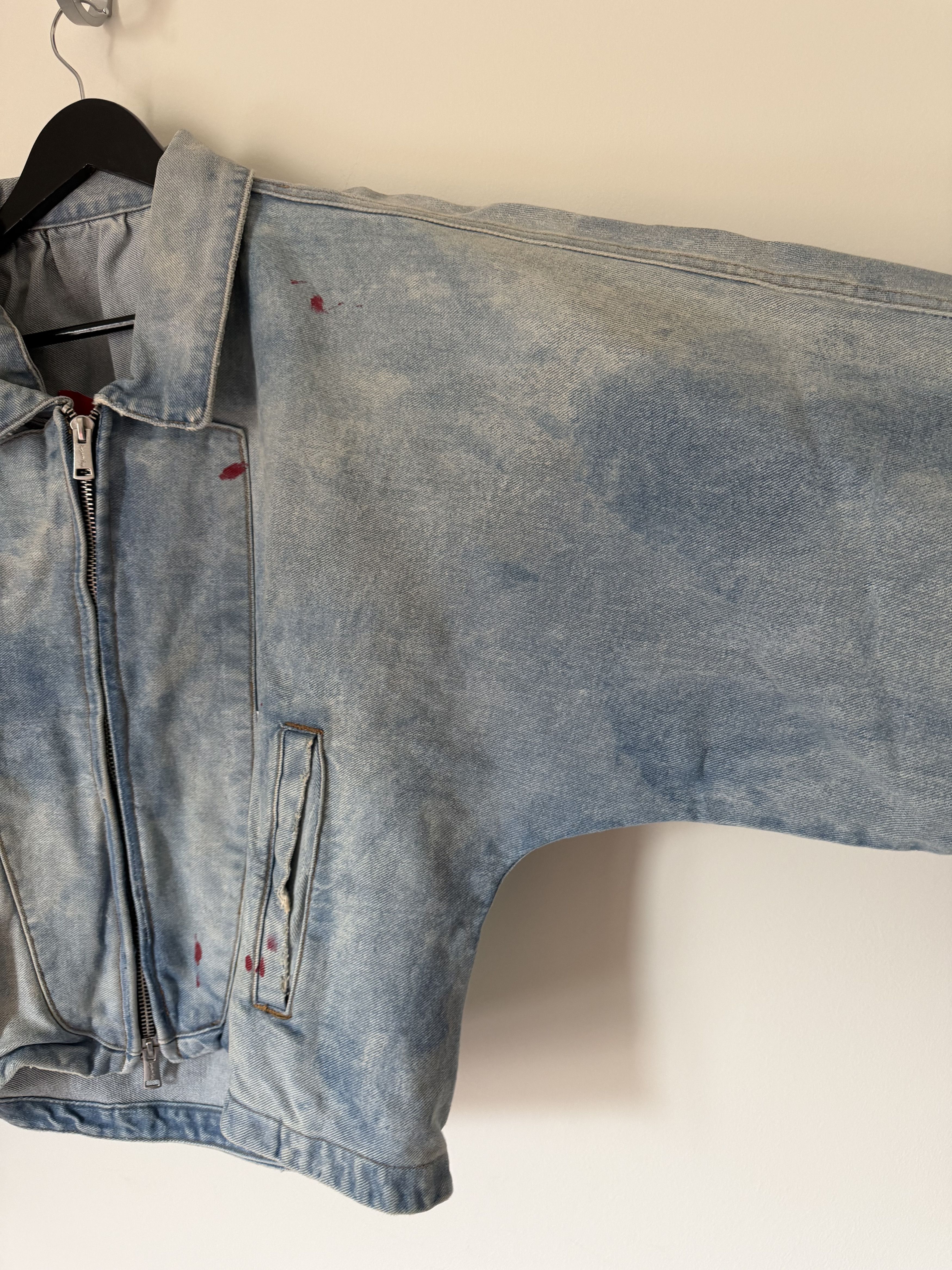 RRR-123 RRR123 Painted Rose Denim Trucker Jacket Size US XL / EU 56 / 4 - 5 Thumbnail