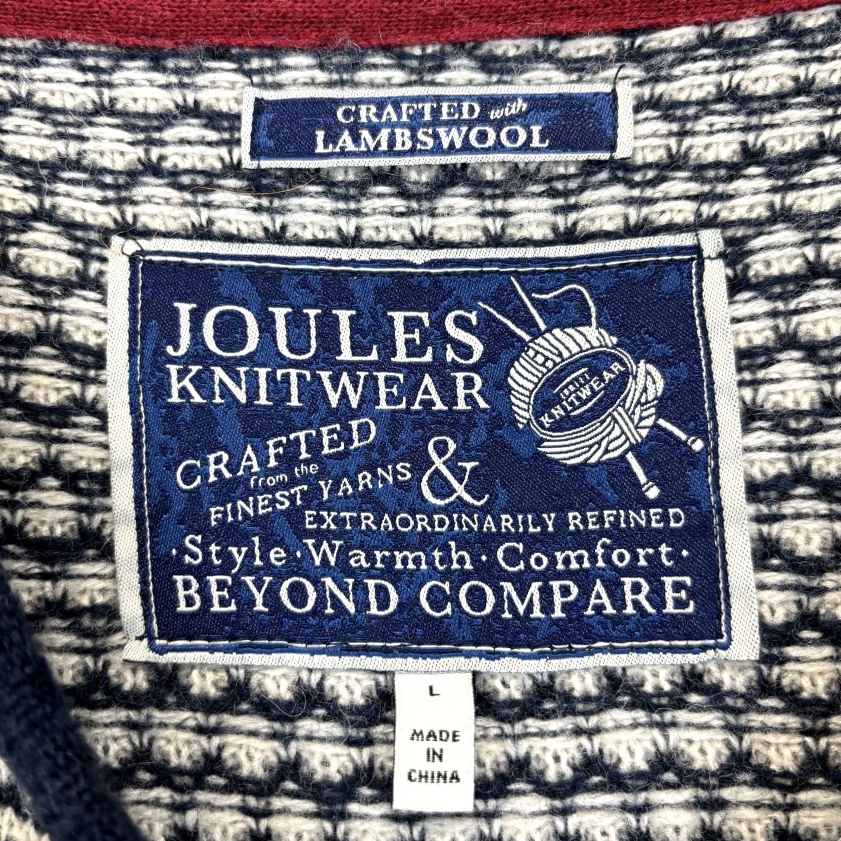 Vintage VINTAGE Joules Heacham Lambswool Jumper Navy Mix Wool Acrylic Round Neck Mens L Size US L / EU 52-54 / 3 - 5 Thumbnail