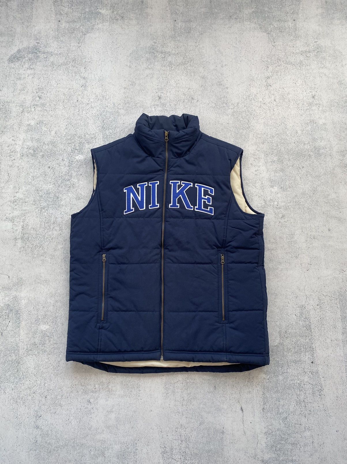 Nike Vintage Y2K Nike Big Center Logo Down Puffer Vest | Grailed