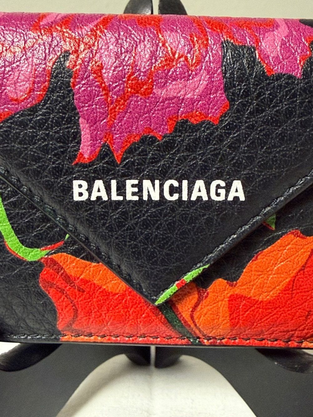 Balenciaga BALENCIAGA Everyday Mini Papier Floral Trifold Wallet Leath Size ONE SIZE - 2 Thumbnail