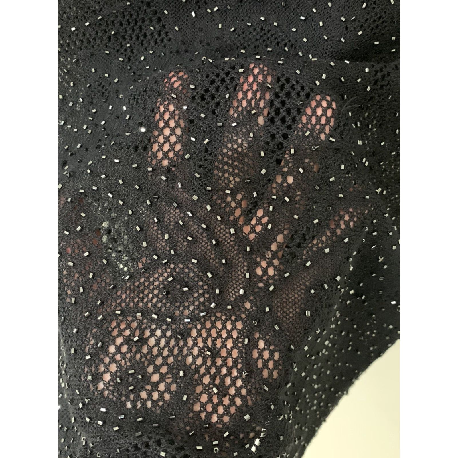 Vintage Womens Dana Buchman Blouse Shirt Beaded Black Sheer Lace Sz L GUC Size L / US 10 / IT 46 - 5 Thumbnail