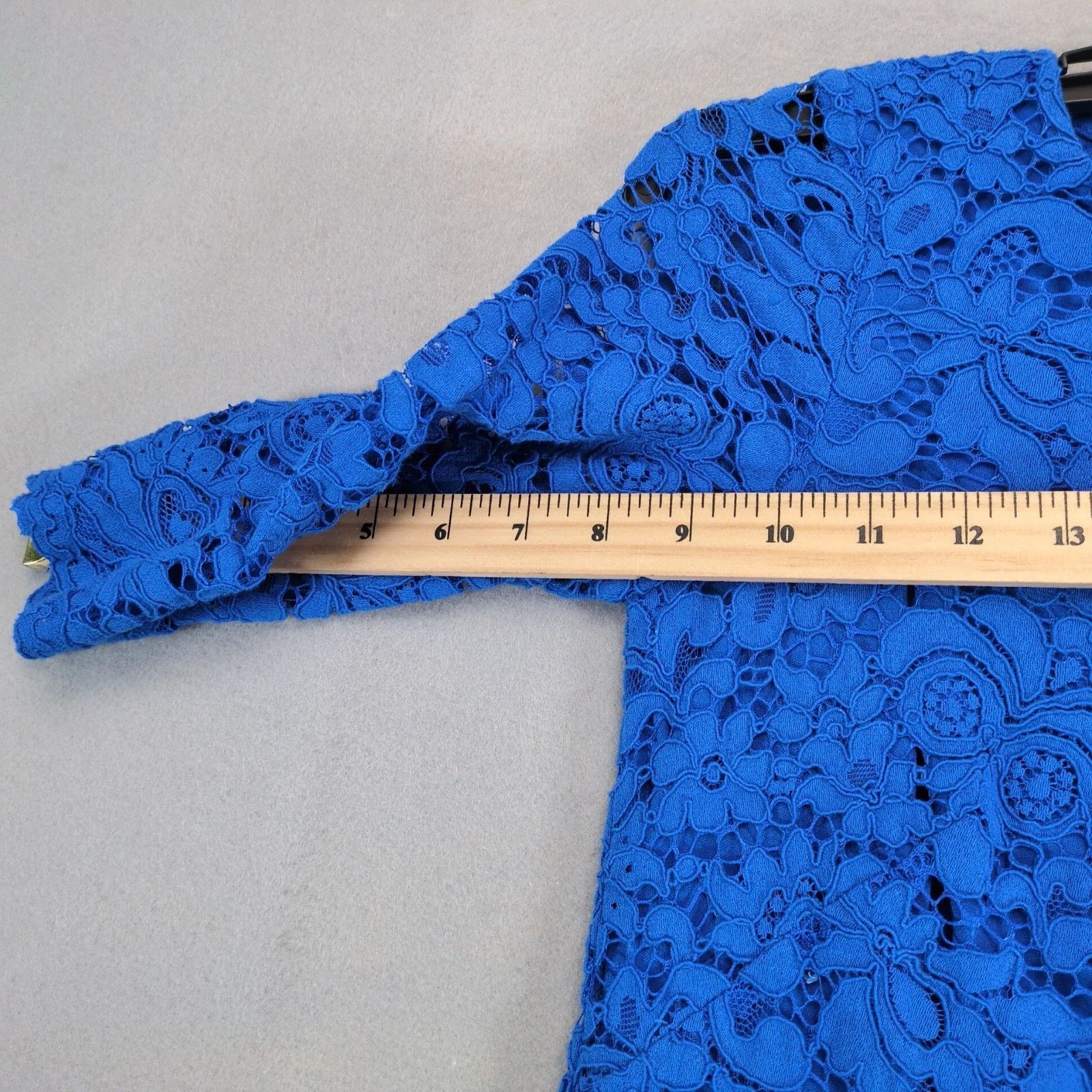 LRL Ralph Lauren Blue Crochet Lace Sheath Mini Dress Sz 2P