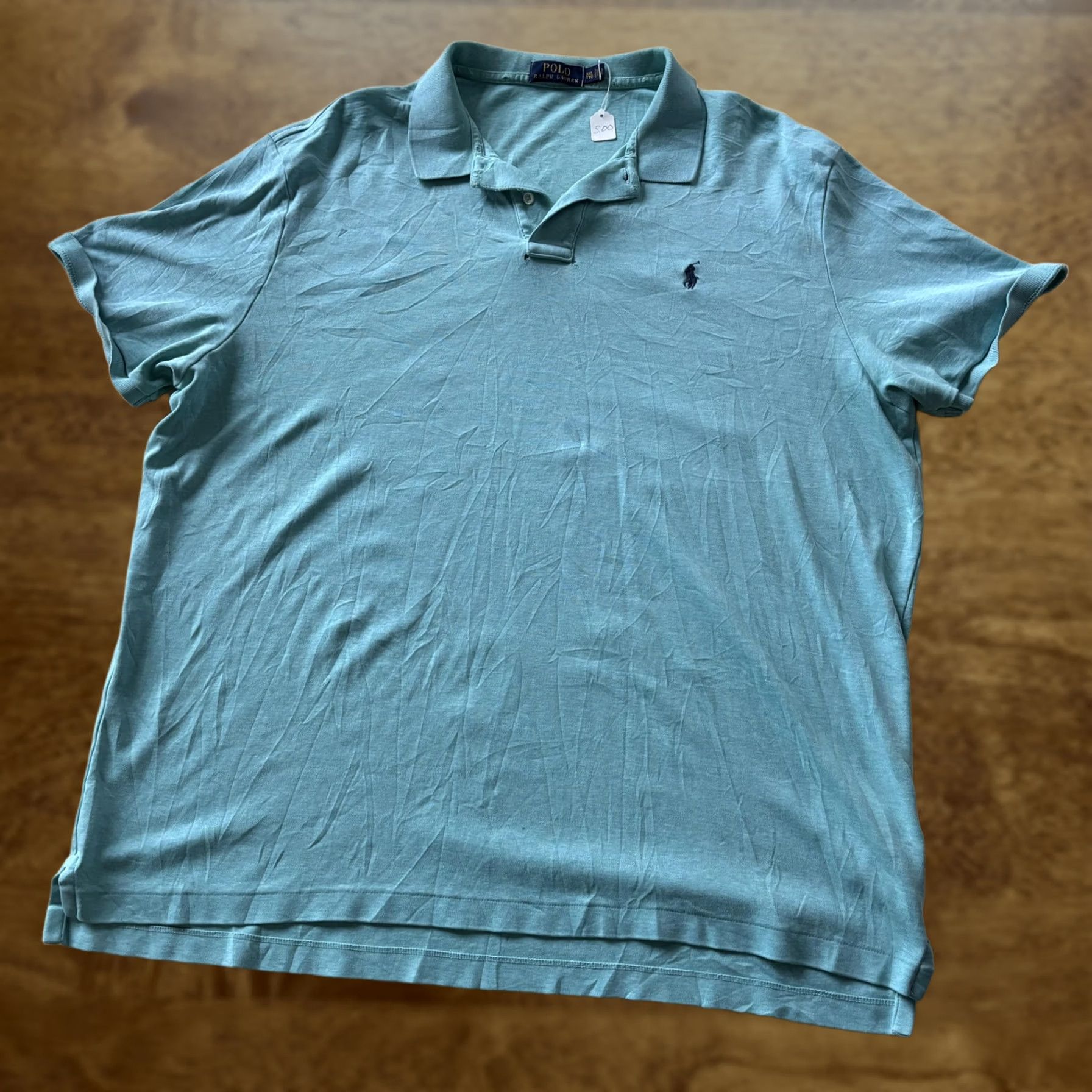 Polo Ralph Lauren Polo Ralph Lauren Polo Shirt Mens 2XL Light Blue 100% Cotton Short Sleeve Pony Logo Size US XXL / EU 58 / 5 - 1 Thumbnail