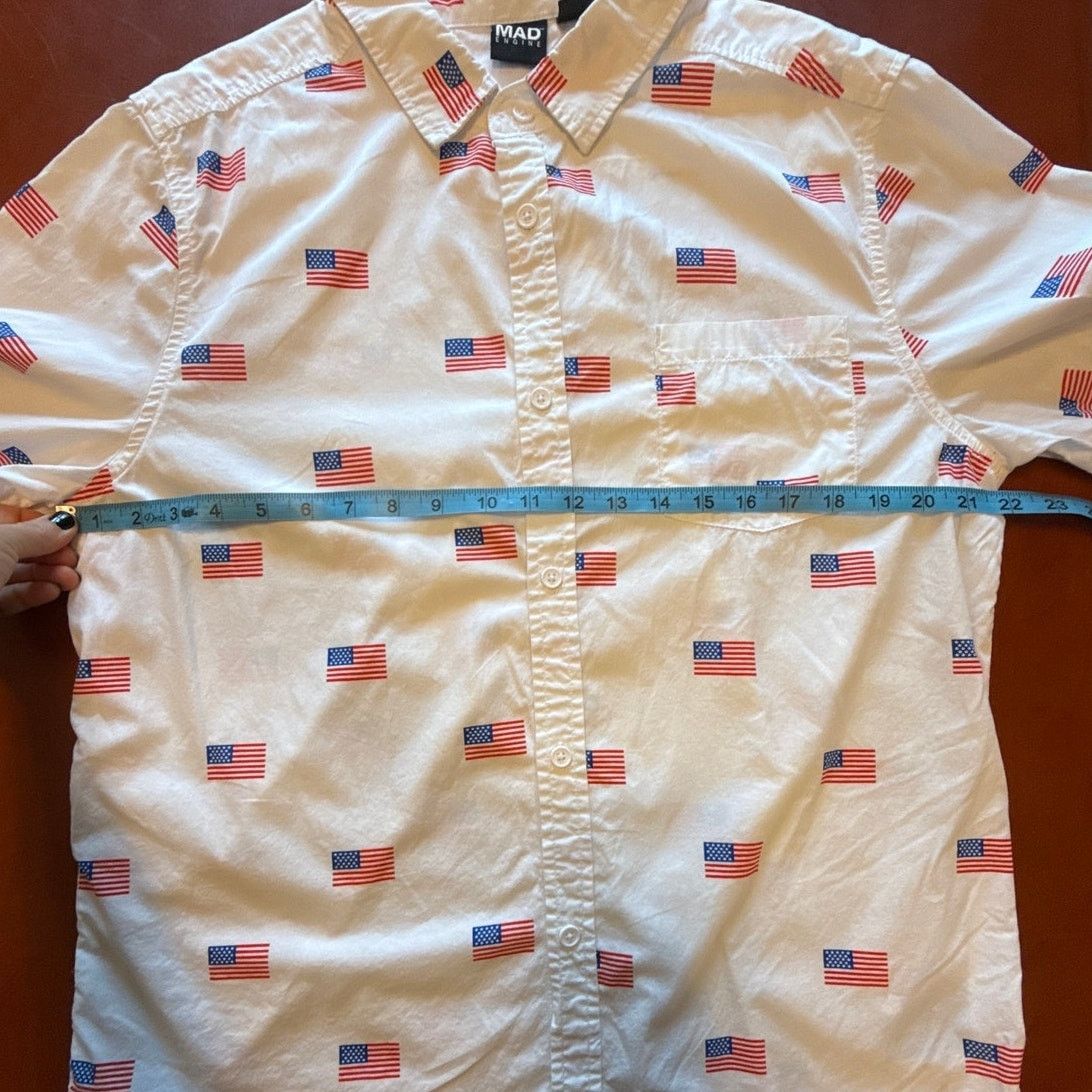 Mad Engine Mad Engine Mens American Flag Casual Button Down L USA Size US L / EU 52-54 / 3 - 4 Thumbnail