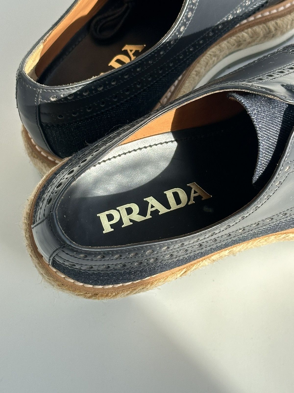 Prada PRADA 2015 Denim Platform Brogues Shoes 2EG015 runway punk Size US 9 / EU 42 - 13 Thumbnail