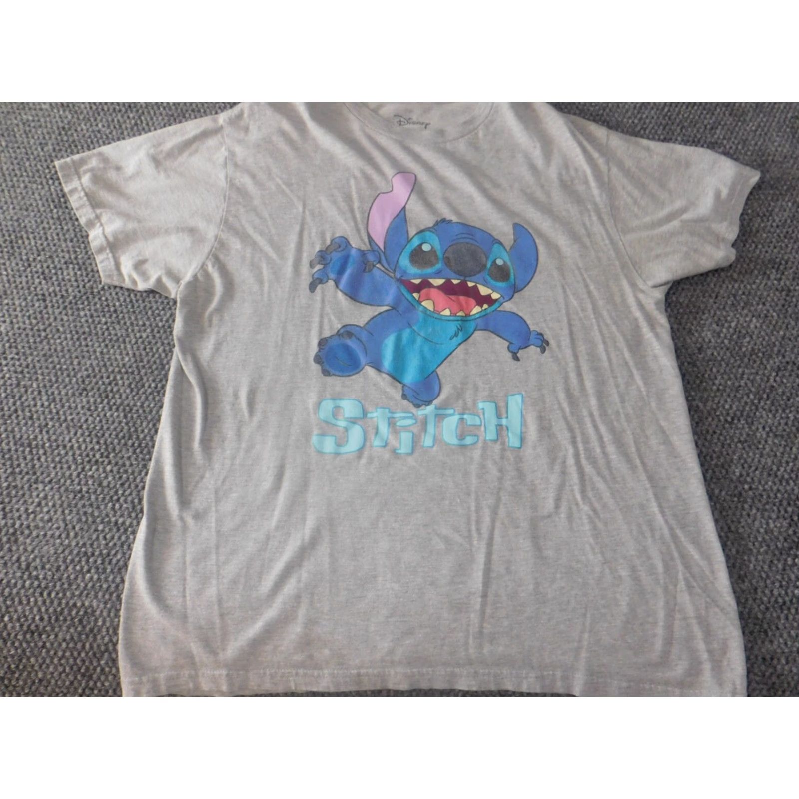 Disney Disney Lilo & Stitch Shirt Mens Large Gray Crew Neck Short Sleeve Cotton Knit Logo T-Shirt Classic Graphic Decades Vintage: No Womens/Mens Size US L / EU 52-54 / 3 - 3 Thumbnail