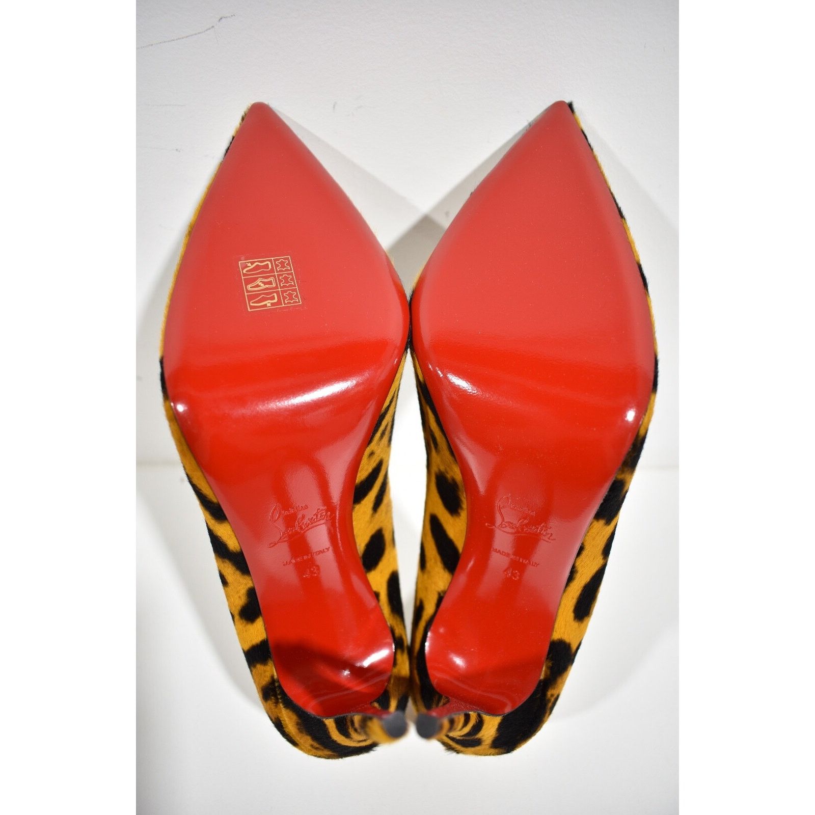 Christian Louboutin Kate 100 Spicy Pony Fur Leopard Black Brown Heel Pump 43 Size US 12 / IT 42 - 12 Thumbnail