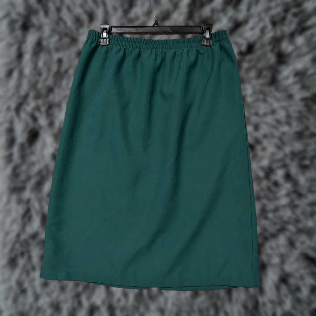 Blair VINTAGE Blair Boutique Skirt 14 Green Elastic Waist Midi Pencil Womens 90s USA Made) Size 36" / US 14 / IT 50 - 1 Thumbnail