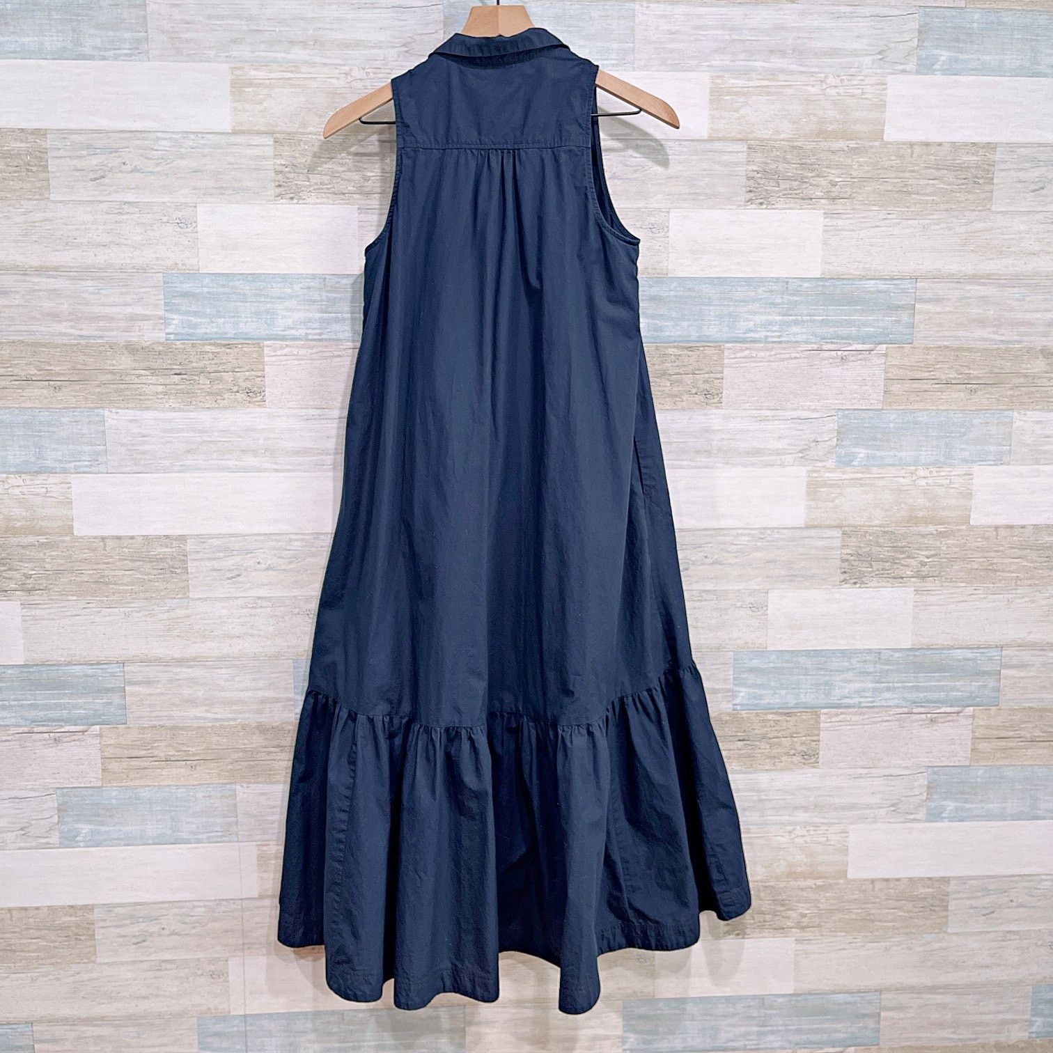 Anthropologie Maeve Paola Flounced Midi Shirt Dress Black Womens XS Size XS / US 0-2 / IT 36-38 - 4 Thumbnail