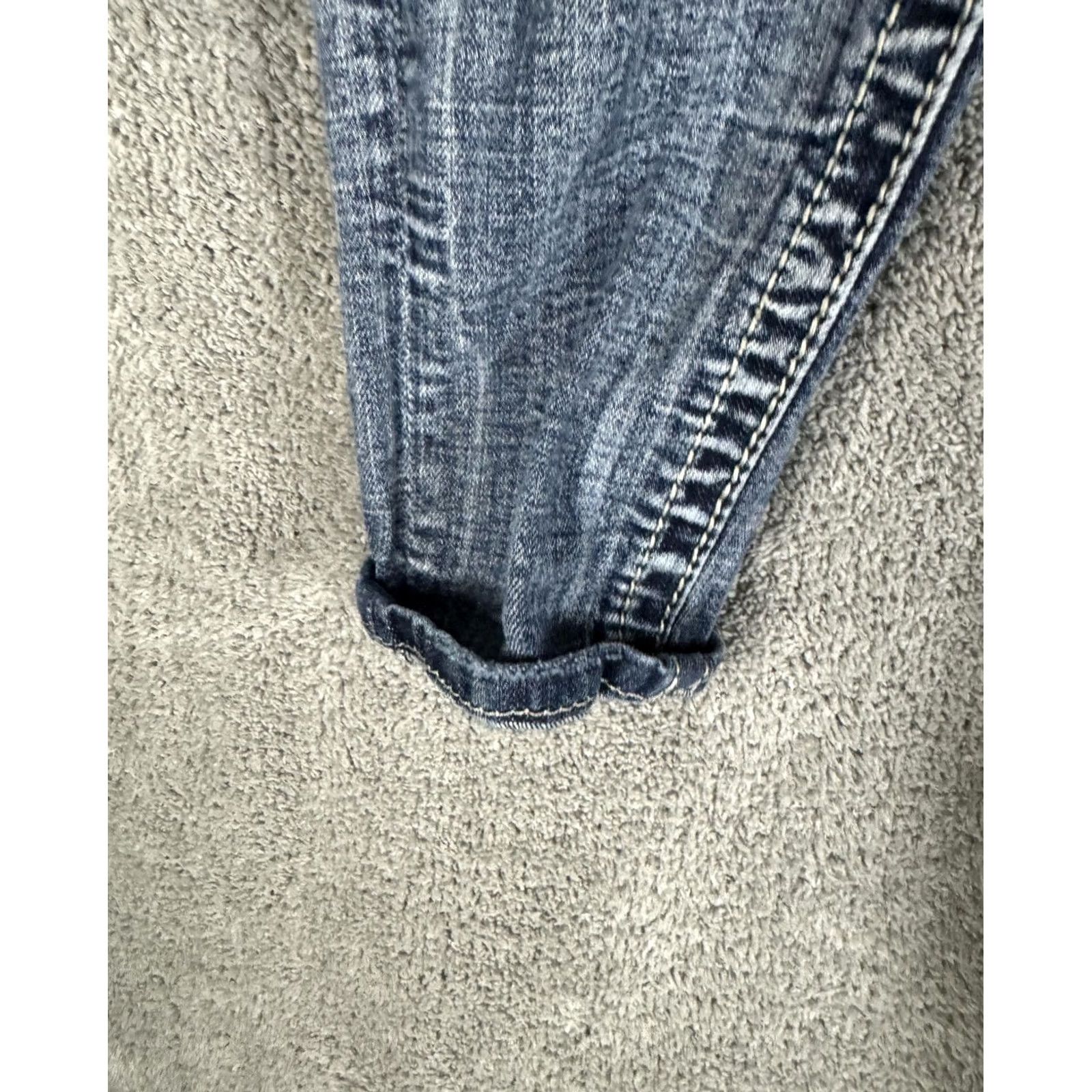 Miss Me Miss Me Jeans Womens 26 Blue Ankle Cropped Skinny Distressed Embellished Slim Embroidered Pockets Size 26" / US 2 / IT 38 - 7 Thumbnail