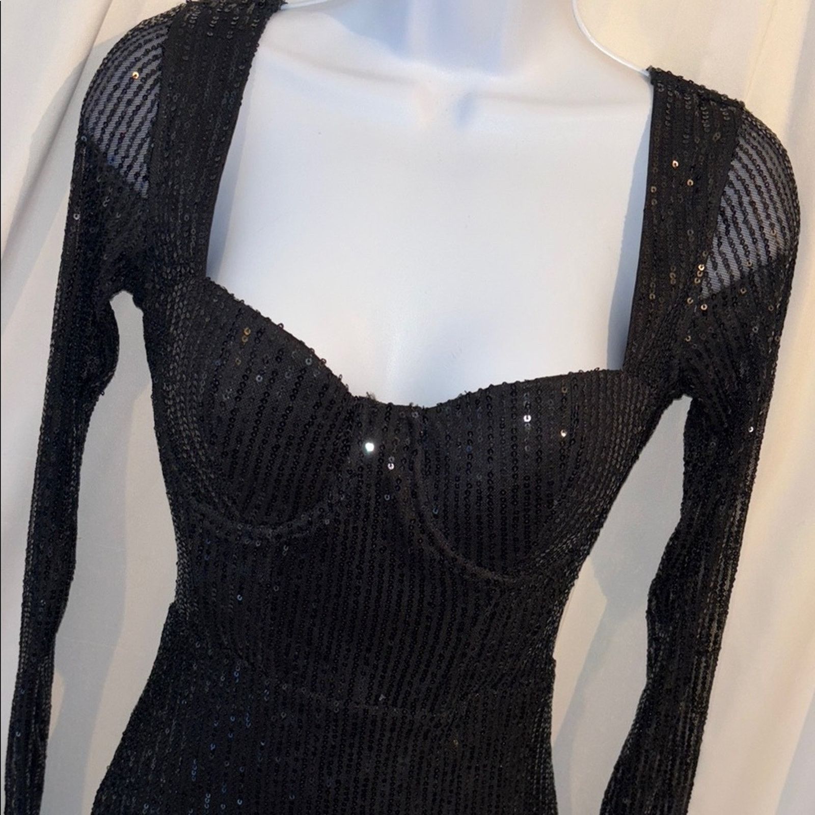 The Unbranded Brand Windsor Little Black Sequin Dress Size Small Size S / US 4 / IT 40 - 3 Thumbnail
