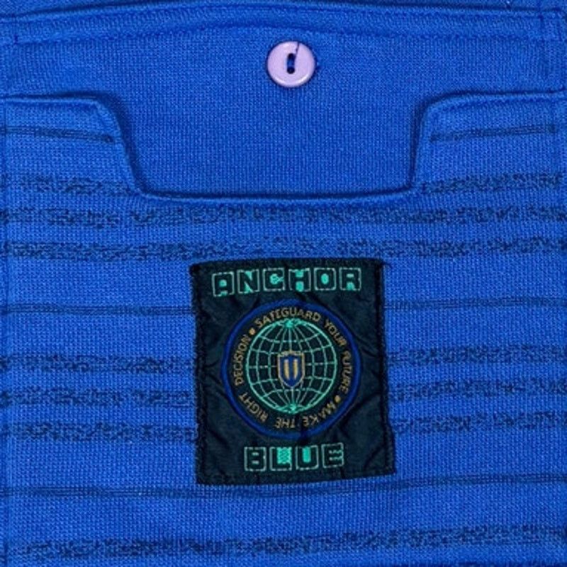 Anchor Blue × Vintage Vintage Anchor Blue Striped Pocket Sweatshirt Men's L Y2K Size US L / EU 52-54 / 3 - 8 Thumbnail