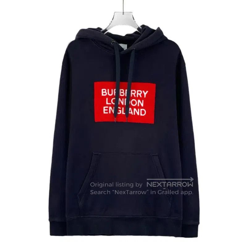 Burberry Burberry Women's Navy Cotton Hoodie with Logo. Size M / US 6-8 / IT 42-44 - 1 Thumbnail