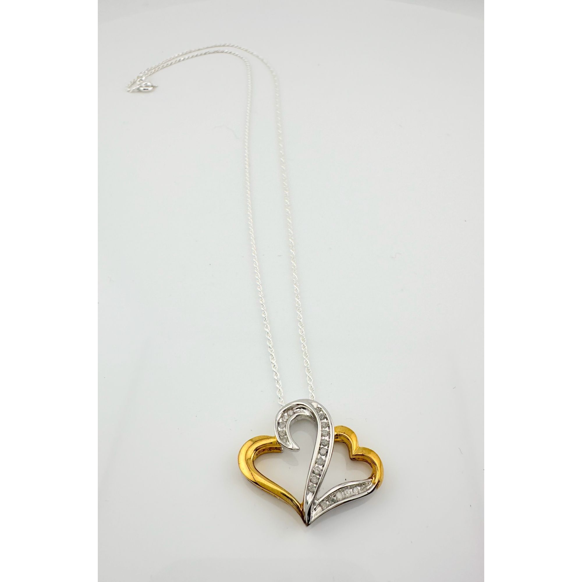 Other Two Hearts as One 1/4 Carat Natural Diamond Necklace Size ONE SIZE - 6 Thumbnail