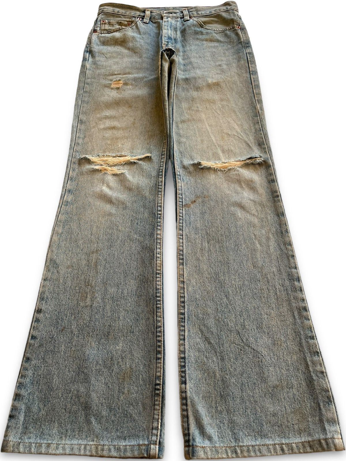 Levi's × Levi's Vintage Clothing Vintage 90s Levis 517 Mud Wash Distressed Flare Jeans Size US 30 / EU 46 - 1 Thumbnail