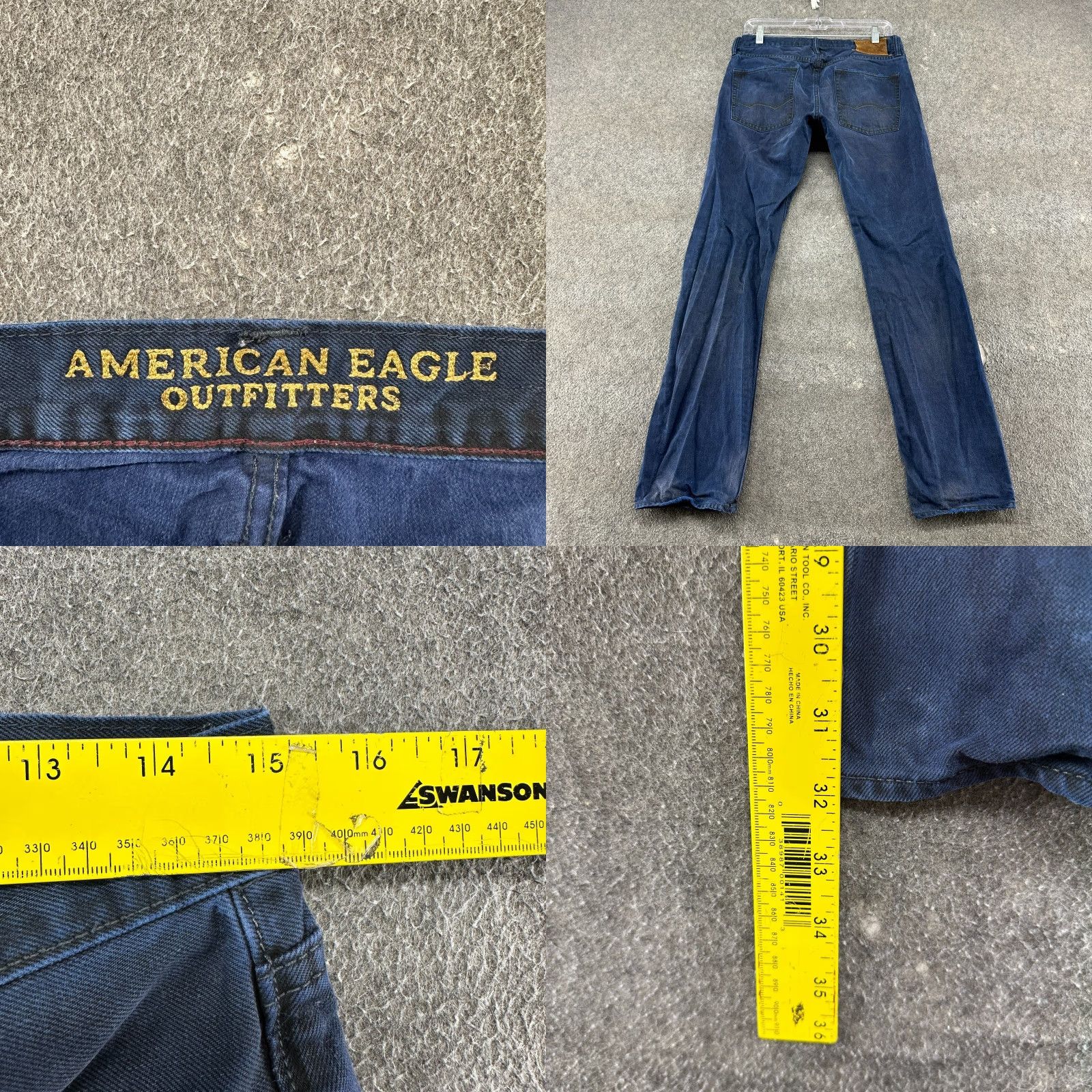 American Eagle Outfitters American Eagle Outfitters Jeans Mens 29x32 Blue Slim Fit Straight Leg Distressed Dark Wash 5-Pocket Denim Cotton N/A Cowboy Vintage No Mens Size US 29 - 9 Thumbnail