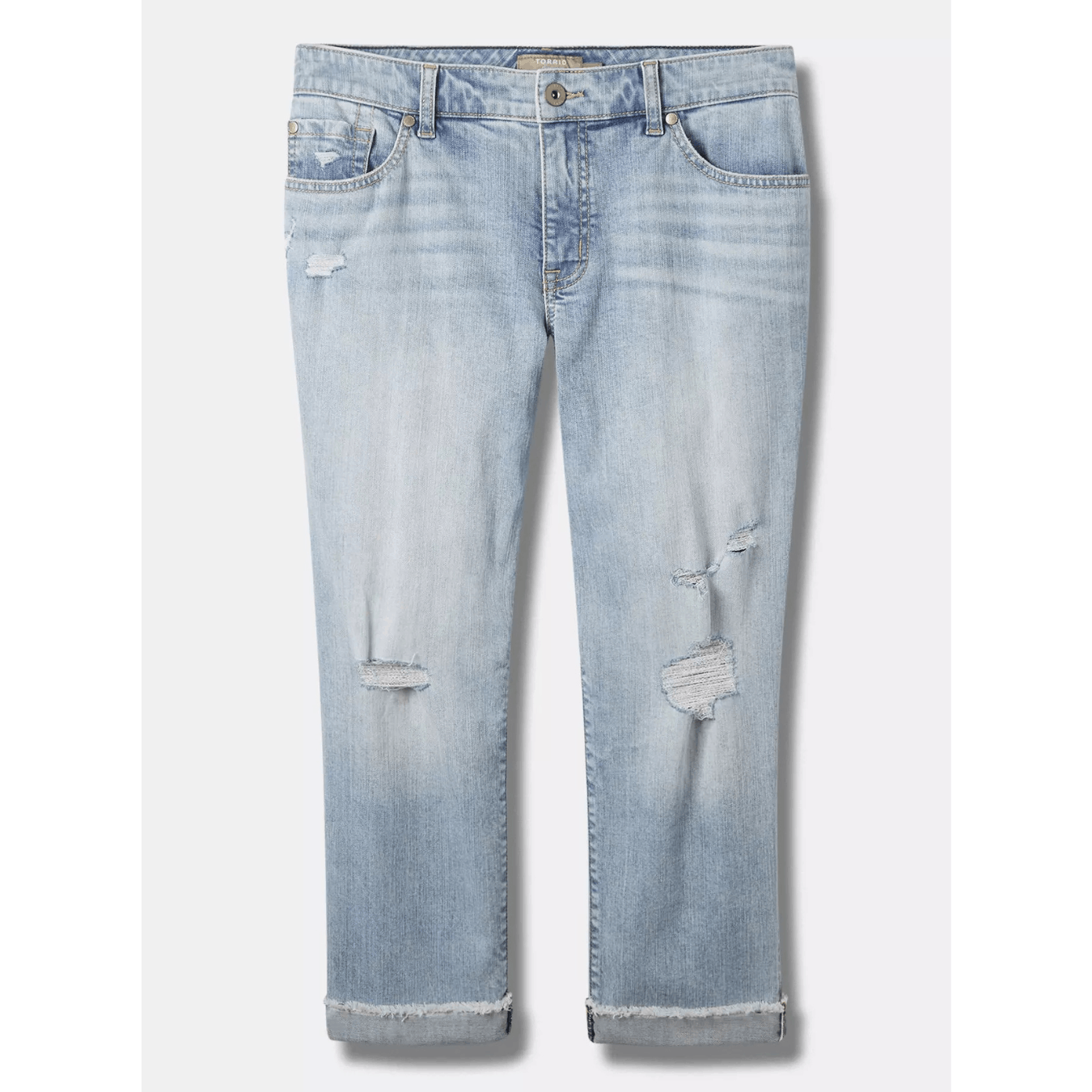 Torrid Torrid Crop Boyfriend Straight Vintage Stretch Mid-Rise Jean Size 38" / US 16 / IT 52 - 5 Thumbnail