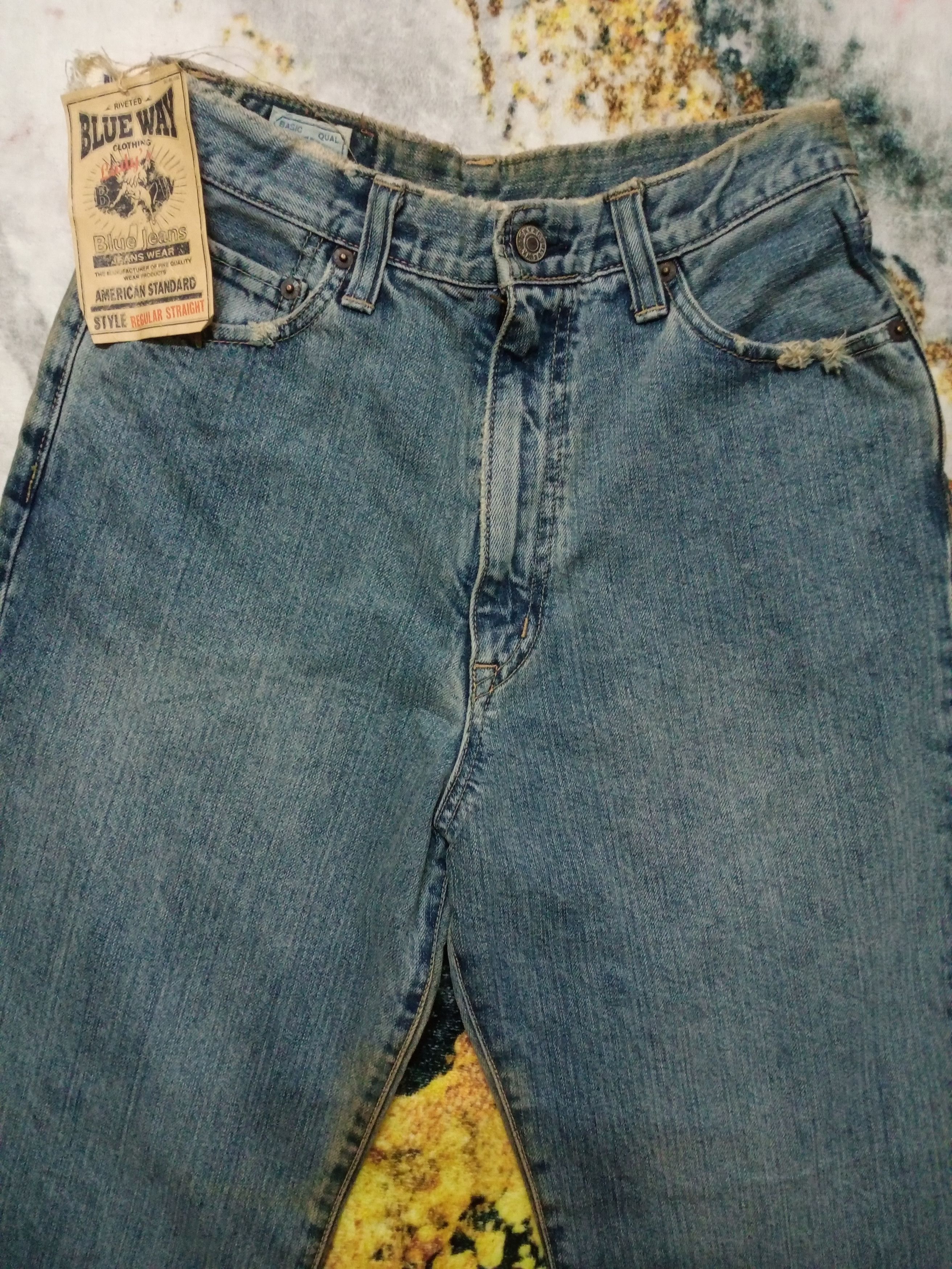 If Six Was Nine × Japanese Brand × Vintage Rare Vintage BlueWay Distressed Denim Pants Size 28" / US 6 / IT 42 - 7 Thumbnail