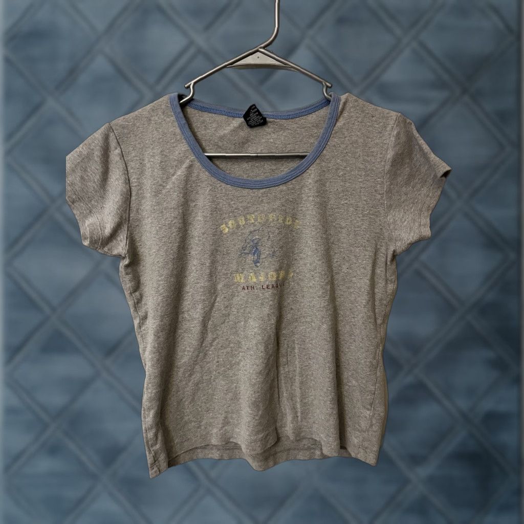 Gap GAP T-Shirt Large Gray Solid Women Round Neck Crew Neck Stretch Casual Basic Size L / US 10 / IT 46 - 1 Thumbnail